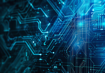 Fototapeta premium Photo of computer circuit board background