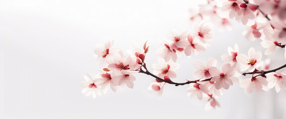 sakura leaves, isolated white background, copy space for text
