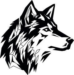 Low Poly Design of Wolf Head