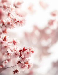 Naklejka premium sakura leaves, isolated white background, copy space for text 
