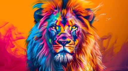 Colorful Lion Head

