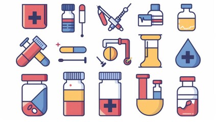 Medical icons set for healthcare and pharmacy designs