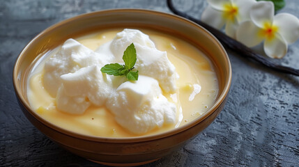 hungarian madártej recipe photo like floating island vanilla custart an egg yolk based vanilla liquid some light boiled sweet egg white foam cloud floating inside traditional hungarian cousine