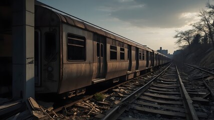 Obraz premium in the the style of Robert In tKirkman | Subway line crashed