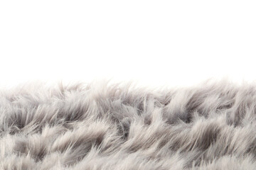 Soft grey faux fur isolated on white