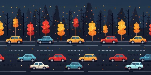 banner or illustration of cars driving on a road