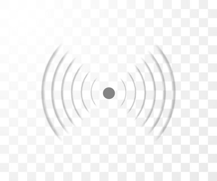 Wi-fi technology digital radar sonar vector symbol, wireless waves radial signal, sound effect sign, network signal icon