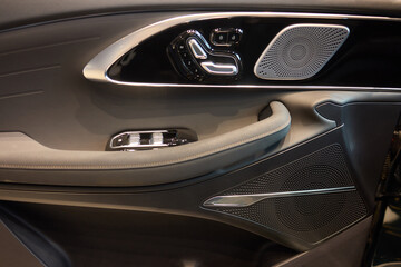 Obraz na płótnie Canvas A car door with trim showcasing automotive design details