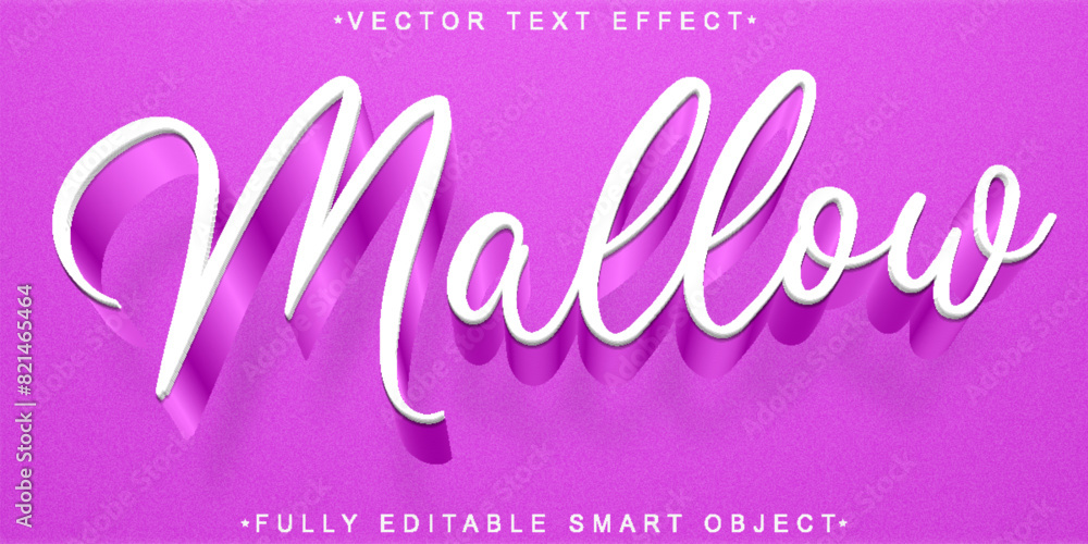 Poster sweet cute marshmallow vector fully editable smart object text effect