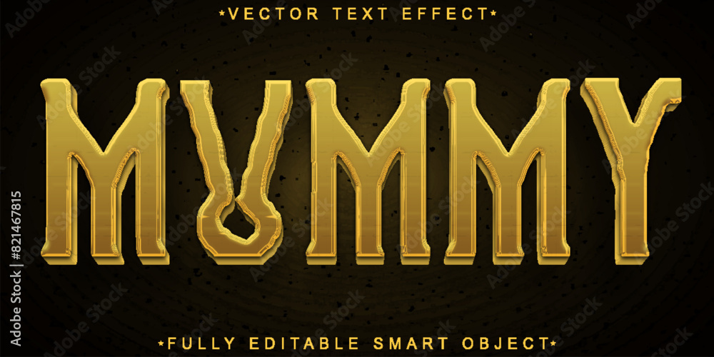 Poster mummy vector fully editable smart object text effect