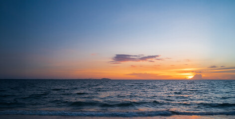Landscape horizon viewpoint panorama summer shore sea beach nobody wind wave cool holiday look calm big sunset sky twilight evening on day time nature tropical coast beautiful ocean water travel
