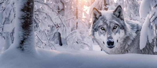 Winter Wolf in Snow