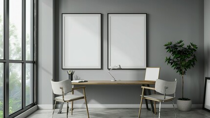 Frame Mockup, ISO A Paper Size: Home Office Wall Poster