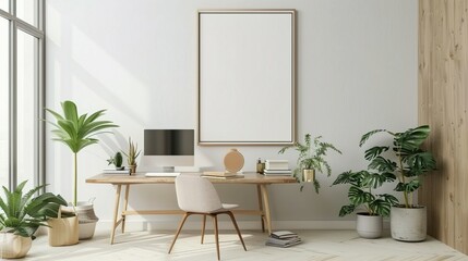 Frame Mockup, ISO A Paper Size: Home Office Wall Poster
