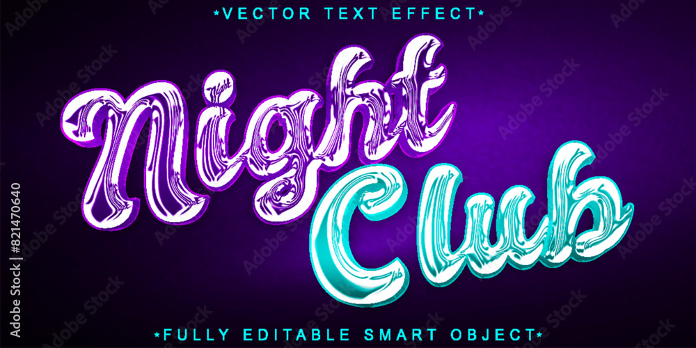 Canvas Prints shiny night club vector fully editable smart object text effect