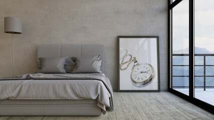 3D modern 3D render of a Bedroom