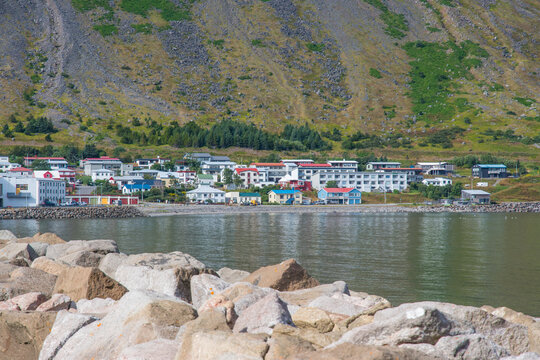 Buildings in town of Isafjordur in Iceland