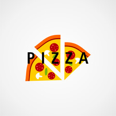 pizza logo vector template illustration design