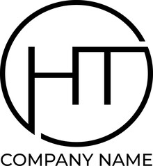 HT alphabet initial letter circle logo