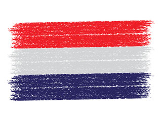 Netherlands country flag with brush stroke paint