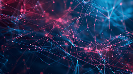 Blue and Red Background With Lines and Dots