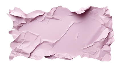 A realistic illustration of a pastel pink crumpled paper texture , png , transparent