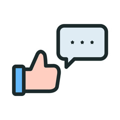 Thumbs up icon. Reviews icon