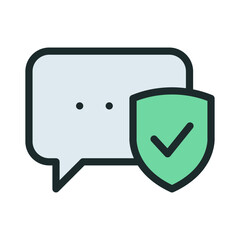 Fototapeta premium Conversation protection icon. Secure chat icon