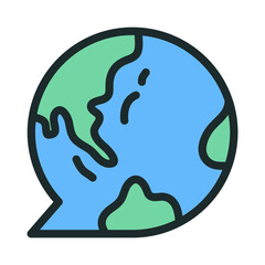 International conversation icon in flat style