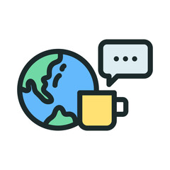 International conversation icon in flat style