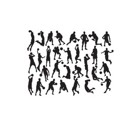 Obraz premium Basketball Activity Silhouettes, art vector design