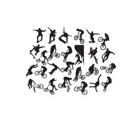 Bike Rider Silhouettes, art vector design