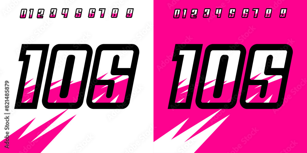 Sticker racing number 105 pink for sports, racing, racing and esports, workshop