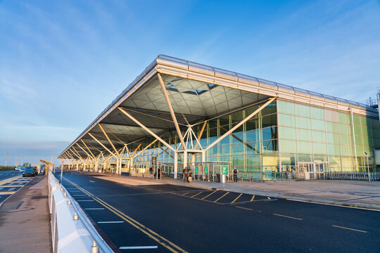 Stansted, England-May 20th, 2024: Terminal of London Stansted Airport 