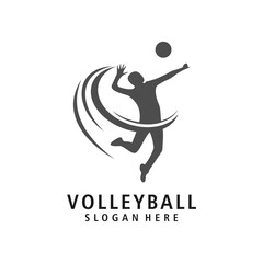 volleyball logo symbol vector illustration design
