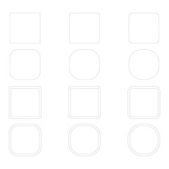 vector rectangle outline set element design