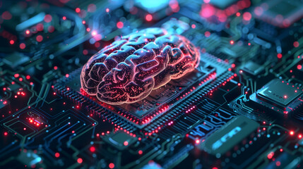 Fototapeta premium Computer Circuit Board With Brain