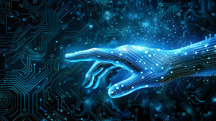 Hand Touching Circuit Board