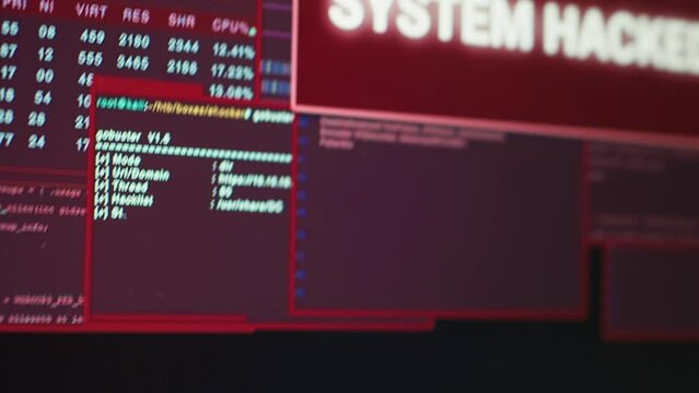 Extreme close up shot of hacker uploading USB flash drive into PC. Scammer using storage device containing data obtained from victims after tricking them into installing ransomware program, camera A