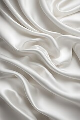 Fototapeta premium Soft White Blurred Background Texture: Elegant and Peaceful Satin Fabric with Silky Ripple Effect, Luxurious Smooth Material for Fashion, Beauty Design, Home Décor, and Creative Projects