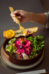 ensalada de hojas coloridas