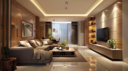 Modern minimal interior of an apartment