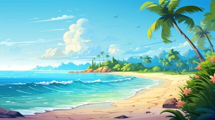 summer sea landscape and beach vacation background Holiday summer beach background