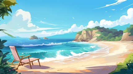 summer sea landscape and beach vacation background Holiday summer beach background