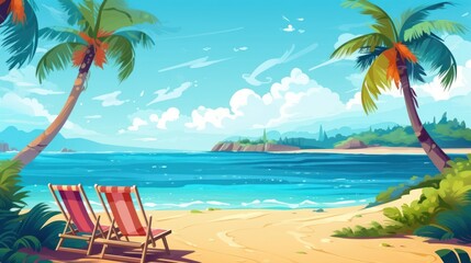 summer sea landscape and beach vacation background Holiday summer beach background