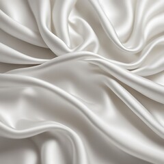 Obraz premium Soft White Blurred Background Texture: Elegant and Peaceful Satin Fabric with Silky Ripple Effect, Luxurious Smooth Material for Fashion, Beauty Design, Home Décor, and Creative Projects