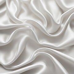 Obraz premium Soft White Blurred Background Texture: Elegant and Peaceful Satin Fabric with Silky Ripple Effect, Luxurious Smooth Material for Fashion, Beauty Design, Home Décor, and Creative Projects