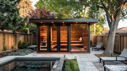 backyard sauna and cold plunge