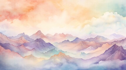 illustration watercolor mountains multicolored wallpaper background