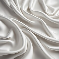 Obraz premium Soft White Blurred Background Texture: Elegant and Peaceful Satin Fabric with Silky Ripple Effect, Luxurious Smooth Material for Fashion, Beauty Design, Home Décor, and Creative Projects